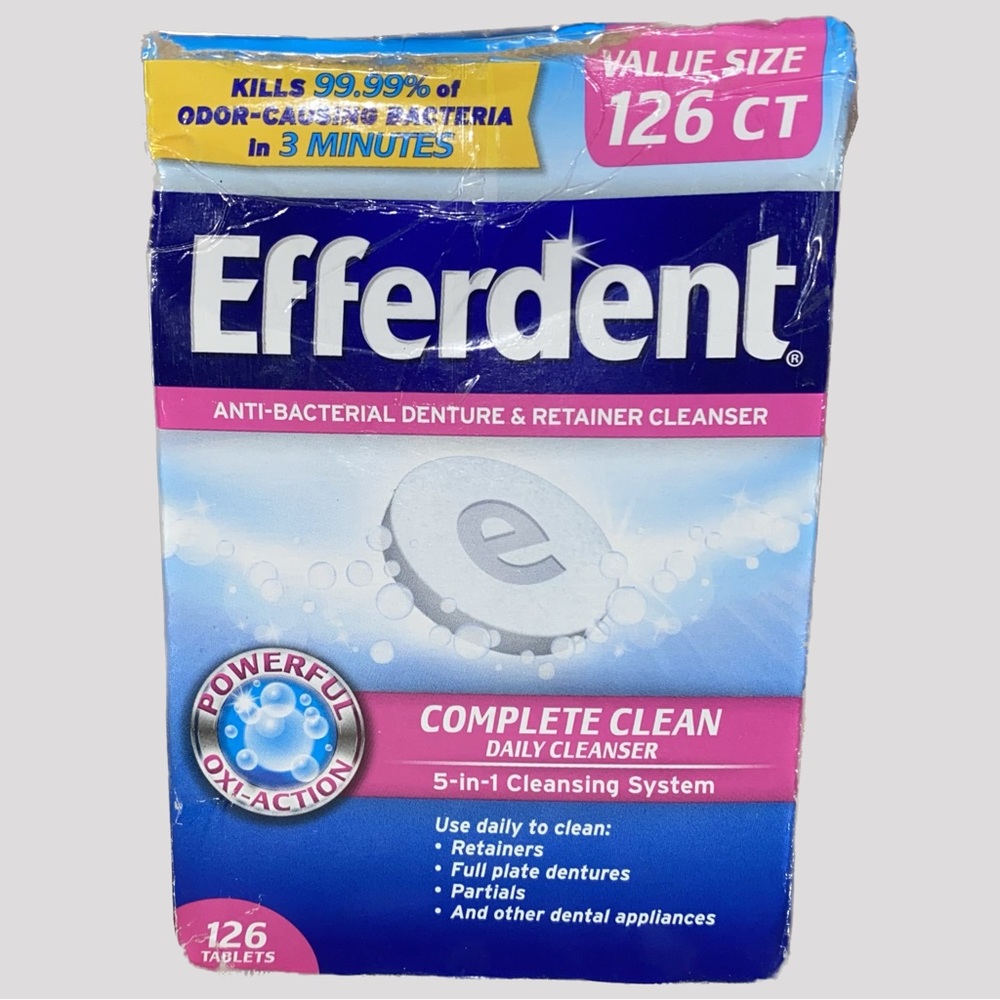 Efferdent Anti-Bacterial Denture & Retainer Cleanser 126 Tablets